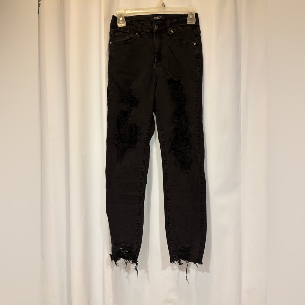 Forever 21 American Bazi Black Distressed Jeans